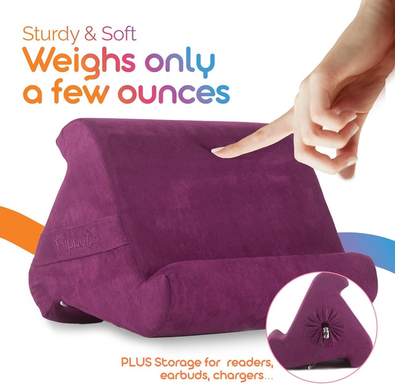 Flippy Original Tablet Pillow Stand & iPad Holder, Gift for Book Lovers & Readers, Multi-Angle Stand with Storage for Lap, Desk & Bed, Compatible with Kindle, Fire, iPad & Samsung, Orchid You Not - Image 3